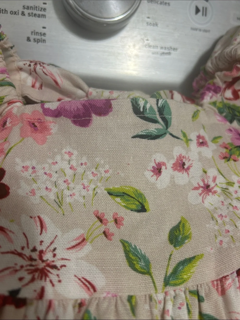 Girls size 4 new nwt floral flower dress new nwt lined heavy weight linen cotton